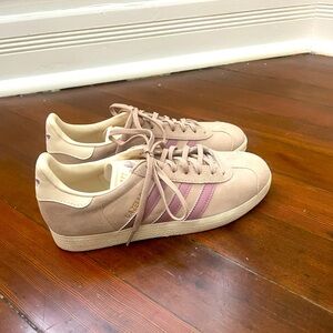 Pink and purple adidas gazelles